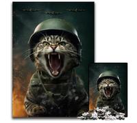 1000 Piece Jigsaw Puzzles for Adults Battle Cat Ready For War Wooden Jigsaw Challenging Brain Teaser Relaxing Toy for Teenagers 1000 PCS(75x50cm)