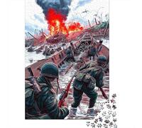 1000 Piece Jigsaw Puzzles for Adults Battle of Normandie Jigsaw Puzzle World War II Great Gift for Adults Educational Games Wood Puzzle Home Decoration Therapeutic Fun 1000pcs (75x50cm)