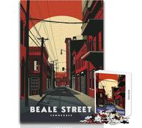 1000 Piece Jigsaw Puzzles for Adults Beale Street, Tennessee Unique Challenge Game Analysis And Logic Birthday Gifts Size 50x75cm