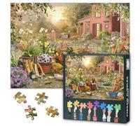 1000 Piece Jigsaw Puzzles for Adults - Beautiful Backyard Cottage Garden Scene, Premium Gardening & Flower Garden 1000 Piece Puzzle for Adults, Relaxing Landscape Adult Puzzles, 27.5x19.7 Inches