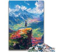 1000 Piece Jigsaw Puzzles for Adults Beautiful Mountain Flowers Staycation Kill Time with Fully Interlocking Randomly Shaped Pieces 50x75cm