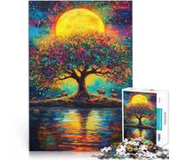 1000 Piece Jigsaw Puzzles for Adults Beautiful scenery under moonlight Made of cardboard for and from 14 years and over unique challenge game Offered as gifts for the whole family。size：38x52cm