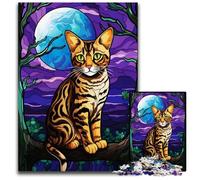 1000 Piece Jigsaw Puzzles for Adults Bengal Cat in The Wild Jigsaw Puzzles HighDifficulty Brain Teaser for Teenagers 1000 PCS(75x50cm)