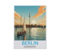 1000 Piece Jigsaw Puzzles for Adults，Berlin Germany Vintage Travel Posters，1000 Pieces Puzzles for Challenging Family Activity Game Art Wall Decor DIY Puzzle Gifts（75x50cm）-L97