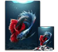 1000 Piece Jigsaw Puzzles for Adults Betta Meets Jellyfish Wooden Jigsaw Challenging Brain Teaser for Teenagers Family Game Night Fun 1000 PCS(75x50cm)