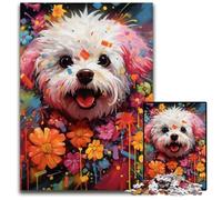 1000 Piece Jigsaw Puzzles for Adults Bichon Frise cardboard Puzzles High-Difficulty Brain Teaser for Teenagers 26X38CM/10.23x14.96inch