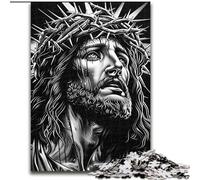 1000 Piece Jigsaw Puzzles for Adults Black And White Jesus Puzzle for Teenager & Families, Perfect DIY Decor & Brain-Teasing Challenge (size 50x75cm)