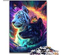 1000 Piece Jigsaw Puzzles for Adults Black And White Tiger, Suitable for People Aged 14 And Above Educational Games Secret Santa Gifts (size 50x75cm)