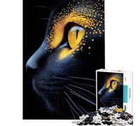 1000 Piece Jigsaw Puzzles for Adults Black Cat Eye Close-Up Animal for Educational Game Challenging Game Toys Gifts Birthday for The Whole Family (Size 50x75cm)