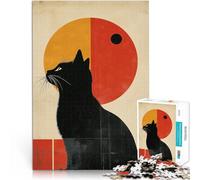 1000 Piece Jigsaw Puzzles for Adults Black Cat Minimalist Art Learning Educational Toy Enhance love between couples 50x70cm
