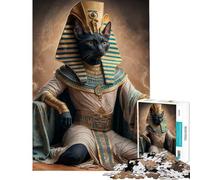 1000 Piece Jigsaw Puzzles for Adults Black Cat Pharaoh Help The Brain Exercise Improve Memory Educational Game for 14+ Puzzle Game Offered (38x52cm)