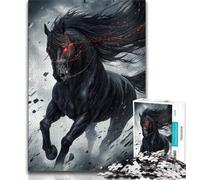 1000 Piece Jigsaw Puzzles for Adults Black Golden Horse,Decompressing Intellectual Educational Toy Educational Game for Birthday,Chrismas 38x26cm