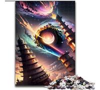 1000 Piece Jigsaw Puzzles for Adults Black Hole Tower Space Puzzle Family Game Night Challenging And Rewarding Visual Experience (size : 50x75cm)