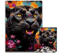 1000 Piece Jigsaw Puzzles for Adults Black Leopard cardboard Puzzles High-Difficulty Brain Teaser for Teenagers 26X38CM/10.23x14.96inch