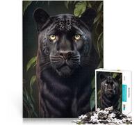 1000 Piece Jigsaw Puzzles for Adults Black leopard für Lernspiel-Herausforderungsspielzeug Geburtstagsgeschenke38x26cm