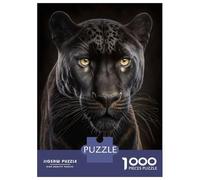 1000 Piece Jigsaw Puzzles for Adults Black Leopard Portrait Jigsaws for Adults Brain Teaser Game Stress Reliever for Is Ideal As A Gift 52x38cm/1000pcs