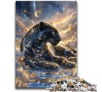1000 Piece Jigsaw Puzzles for Adults Black Leopard Puzzles for Adults,Fun Present & Activity for Home,Toy for Rainy Days (38x26cm)