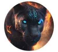 1000 Piece Jigsaw Puzzles for Adults Black Leopard Round Puzzles 1000 Pieces for Adults Gift for Men And Women, Daily & Special Occasion 67.5x67.5cm