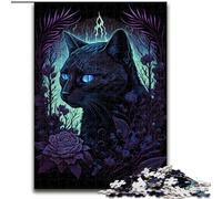 1000 Piece Jigsaw Puzzles for Adults Black Light Cat Jigsaw Puzzles for Adults size 50x75cm Perfect for Family Fun on Holidays