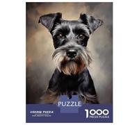 1000 Piece Jigsaw Puzzles for Adults Black Miniature Schnauzer Portrait Jigsaws for Adults Brain Teaser Game Stress Reliever for Is Ideal As A Gift 70x50cm/1000pcs
