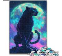 1000 Piece Jigsaw Puzzles for Adults Black Panther Under The Moon Puzzle for Teenager & Families, Perfect DIY Decor & Brain-Teasing Challenge (size 26x38cm)