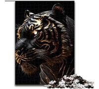 1000 Piece Jigsaw Puzzles for Adults Black Tiger Gold Livery Wooden Puzzles An for Christmas Or Birthdays Size 50X75CM