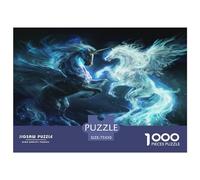 1000 Piece Jigsaw Puzzles for Adults Black White Unicorn Jigsaw Puzzle Children Wooden Puzzles Family Entertainment Toys 1000pcs (75x50cm)