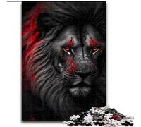 1000 Piece Jigsaw Puzzles for Adults Black Wild Angry Lion Art Jigsaw for Teenagers, Family Game Night, Brain-Challenging Gift Idea (size : 26x38cm)