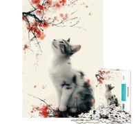 1000 Piece Jigsaw Puzzles for Adults Blossom Dreams Cat Kitty for Educational Game Challenging Game Toys Gifts Birthday for The Whole Family (Size 38x26cm)