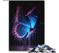 1000 Piece Jigsaw Puzzles for Adults Blue Butterflies Puzzle Made of Wood,Challenging Brain Teaser for Teenagers, Family Game Night Fun 1000pcs(50x75cm)