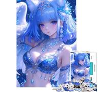 1000 Piece Jigsaw Puzzles for Adults Blue-Haired Angel with Win Jigsaw Puzzle Hands-on Game But Fun And Humorous for Is Ideal As A Gifts (Size 38x26cm)