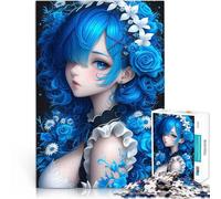 1000 Piece Jigsaw Puzzles for Adults Blue-Haired Anime Girl Hands-on-Spiel Angebot als Geschenk für die ganze Familie52x38cm