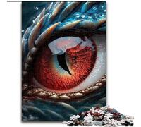 1000 Piece Jigsaw Puzzles for Adults Blue Red Dragon Eye Jigsaw Puzzles for Adults size 26x38cm Birthday Gift Idea, Challenging Brain Teaser Game