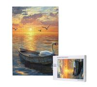 1000 Piece Jigsaw Puzzles for Adults Boat Jigsaw Comes with Packaging Box and Reference Pictures, Fun and Joyful Family Entertainment Games, Challenging Adult Puzzles Gifts Home Decor Swan M-1893