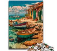 1000 Piece Jigsaw Puzzles for Adults Boats on Resort Island 1000 Pieces for Adults,Family Educational Games Home Decoration Gift (38x26cm)