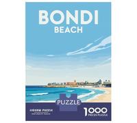 1000 Piece Jigsaw Puzzles for Adults Bondi Beach Illustration Puzzles for Adults Relaxing Games A Work of Art Difficult And Challenge 38x26cm/1000pcs