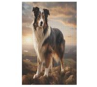 1000 Piece Jigsaw Puzzles for Adults - Border Collie - Children Puzzle Recycled Family 78×53cm