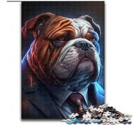 1000 Piece Jigsaw Puzzles for Adults Boss Bulldog Difficult Puzzles for Adults size 26x38cm Perfect for Halloween, Christmas, Birthday Gift
