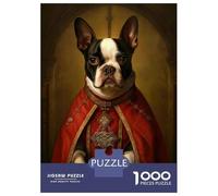 1000 Piece Jigsaw Puzzles for Adults Boston Terrier The Pope Jigsaws for Adults Brain Teaser Game Stress Reliever for Is Ideal As A Gift 52x38cm/1000pcs