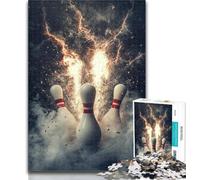 1000 Piece Jigsaw Puzzles for Adults Bowling Sport 1000 Pieces for Teenagers,Educational Games Home Decoration Birthday Present, Gifts, Wall Art 26x38cm