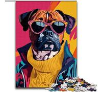 1000 Piece Jigsaw Puzzles for Adults Boxer Dog, Stress Reliever Difficult Challenge Secret Santa Gifts for Age 14 Years Up (Size 26x38cm)