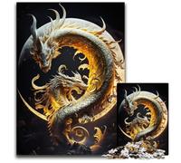1000 Piece Jigsaw Puzzles for Adults Brave Dragon Wooden Puzzles Ideal for Lover, Perfect Christmas, New Year, Valentine's Gift 50x75CM/19.68x29.52inch