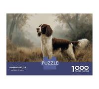 1000 Piece Jigsaw Puzzles for Adults Brown And White English Springer Spaniel Portrait Puzzles for Adults Relaxing Games A Work of Art Difficult And Challenge 70x50cm/1000pcs