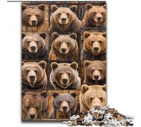 1000 Piece Jigsaw Puzzles for Adults Brown Bear Collage, Decompressing Intellectual Educational Toy Is Ideal As Gifts for The Whole Family (Size 26x38cm)