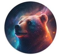 1000 Piece Jigsaw Puzzles for Adults Brown Bear Round Puzzles for 1000 Piece Brain Teaser Game, Interactive Family Game, Suitable for Ages 14+ 67.5x67.5cm