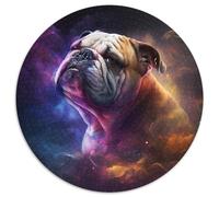 1000 Piece Jigsaw Puzzles for Adults Bulldog Nebula Round Puzzles 1000 Pieces for Adults Gift for Men And Women, Daily & Special Occasion 67.5x67.5cm