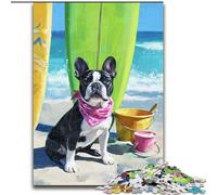 1000 Piece Jigsaw Puzzles for Adults Bulldog on Vacation, Suitable for People Aged 14 And Above Educational Games Secret Santa Gifts (size 50x75cm)