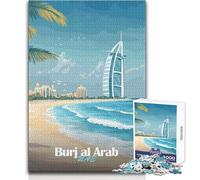 1000 Piece Jigsaw Puzzles for Adults Burj Al Arab Dubai Brainteaser Family Games Stress Reliever Gift For Birthdays Size 38x52cm