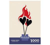 1000 Piece Jigsaw Puzzles for Adults Burning Hearts Illustration Jigsaws for Adults Brain Teaser Game Stress Reliever for Is Ideal As A Gift 38x26cm/1000pcs