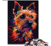 1000 Piece Jigsaw Puzzles for Adults Cairn Terrier Dog Art Jigsaw Puzzle Made of cardboard, High-Difficulty Brain Teaser for Teenagers 1000pcs(26x38cm)